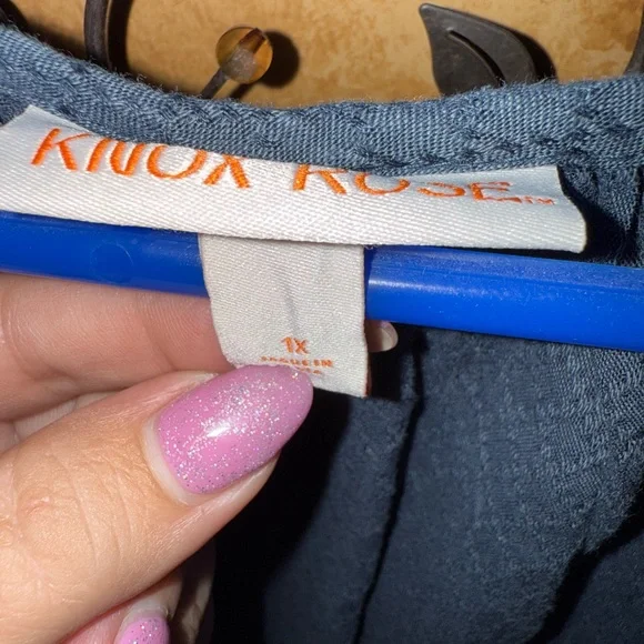 Knox Rose Blue Embellished 3/4 Sleeve Tunic Dress - Picture 3 of 5